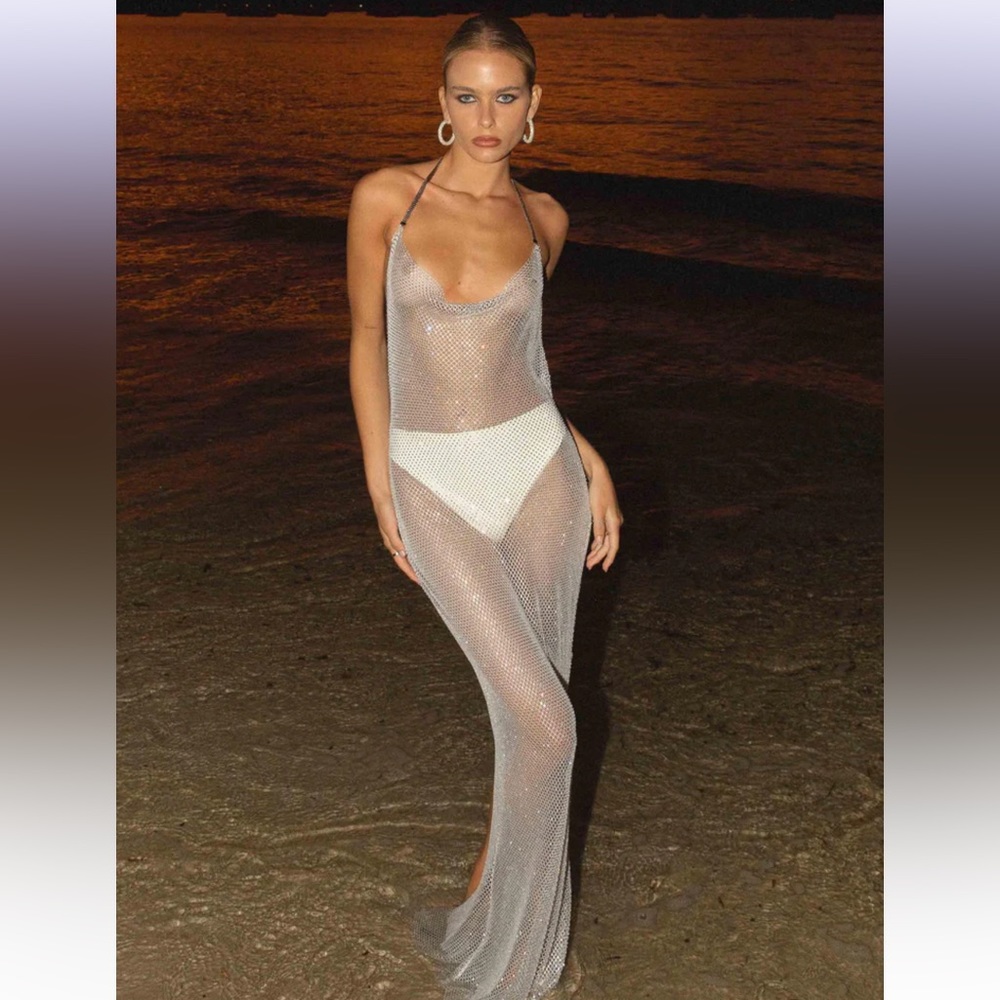 Peppermayo Show Stopper Diamante Maxi Dress